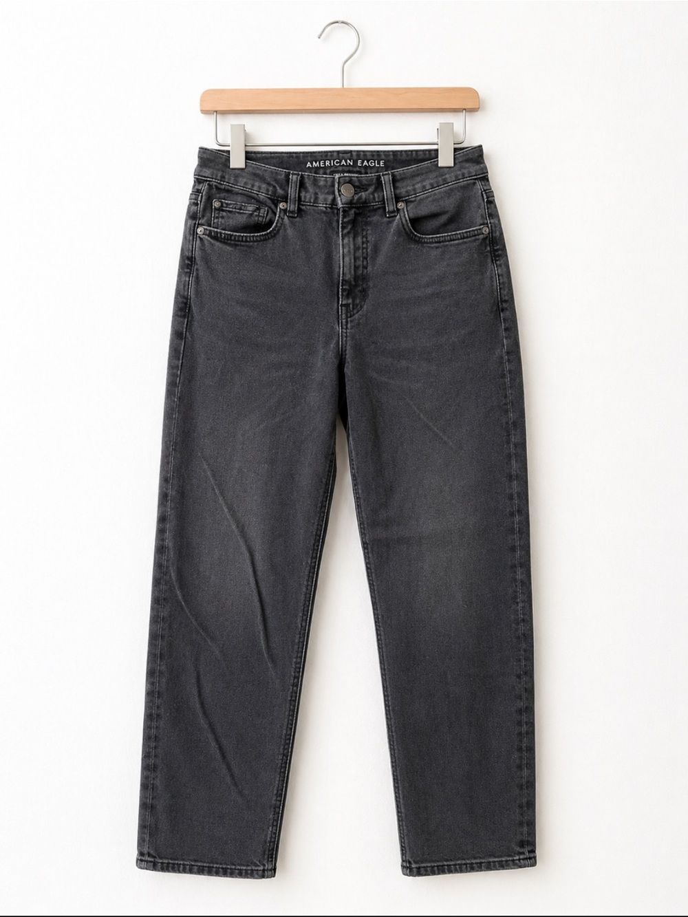 American Eagle Black Wash Jeans Women’s Size 8 Hugh Rise Straight Slim